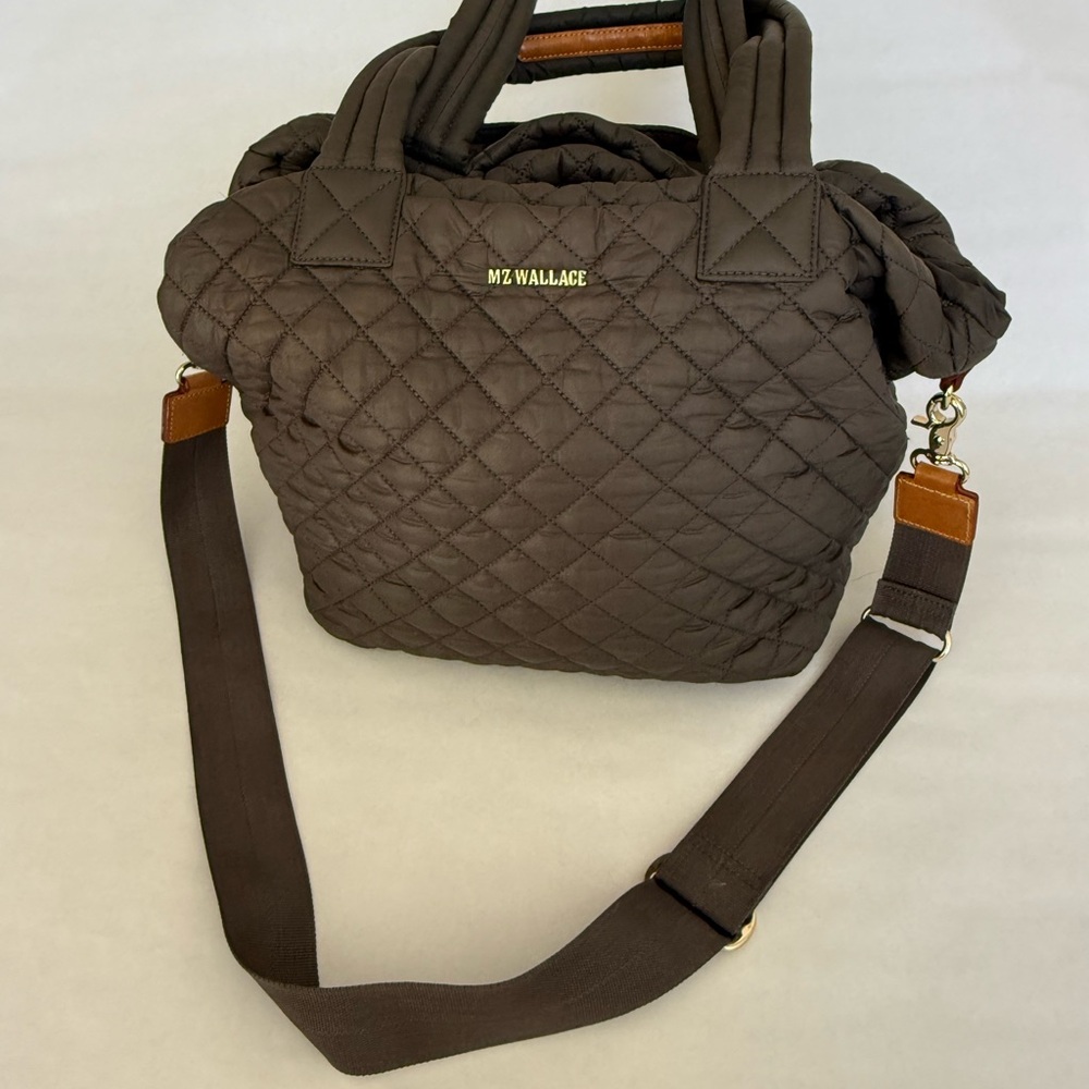 MZ Wallace Espresso Quilted Crossbody Bag